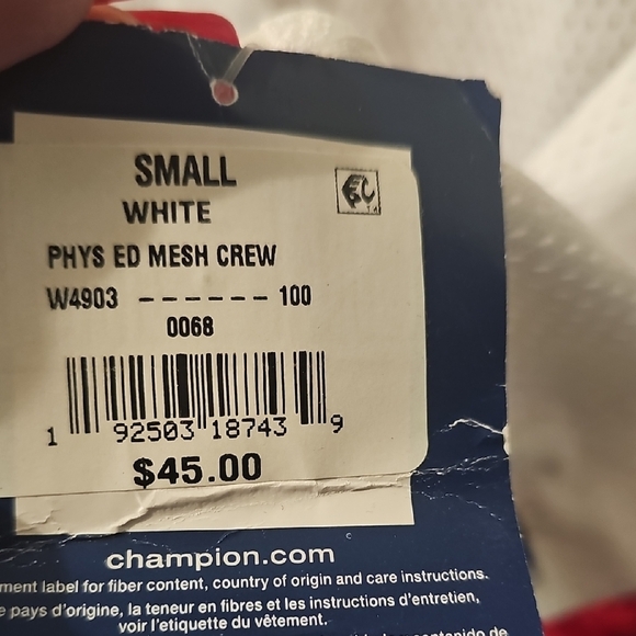 Champion NWT Women's Ivory Mesh Long Sleeve Shirt Size Small - Picture 2 of 9